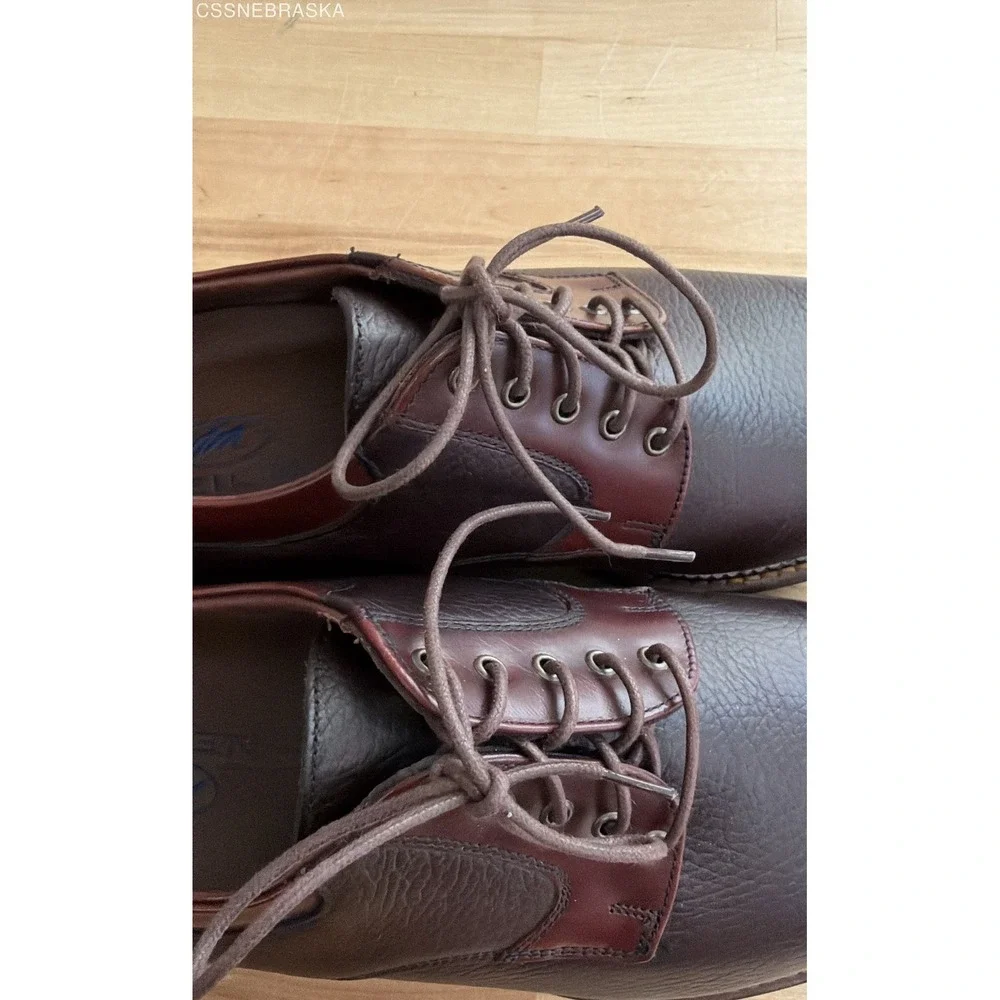 Neil M. 990002‎ Brown Burgundy Leather Derby Shoes Made in USA Men's Size 8 D